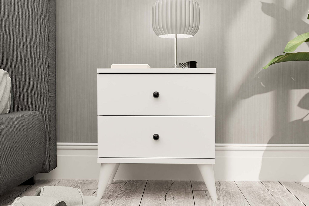 Κομοδίνο, 3720 MONA, λευκό, 45x35x51,1εκ., All4home